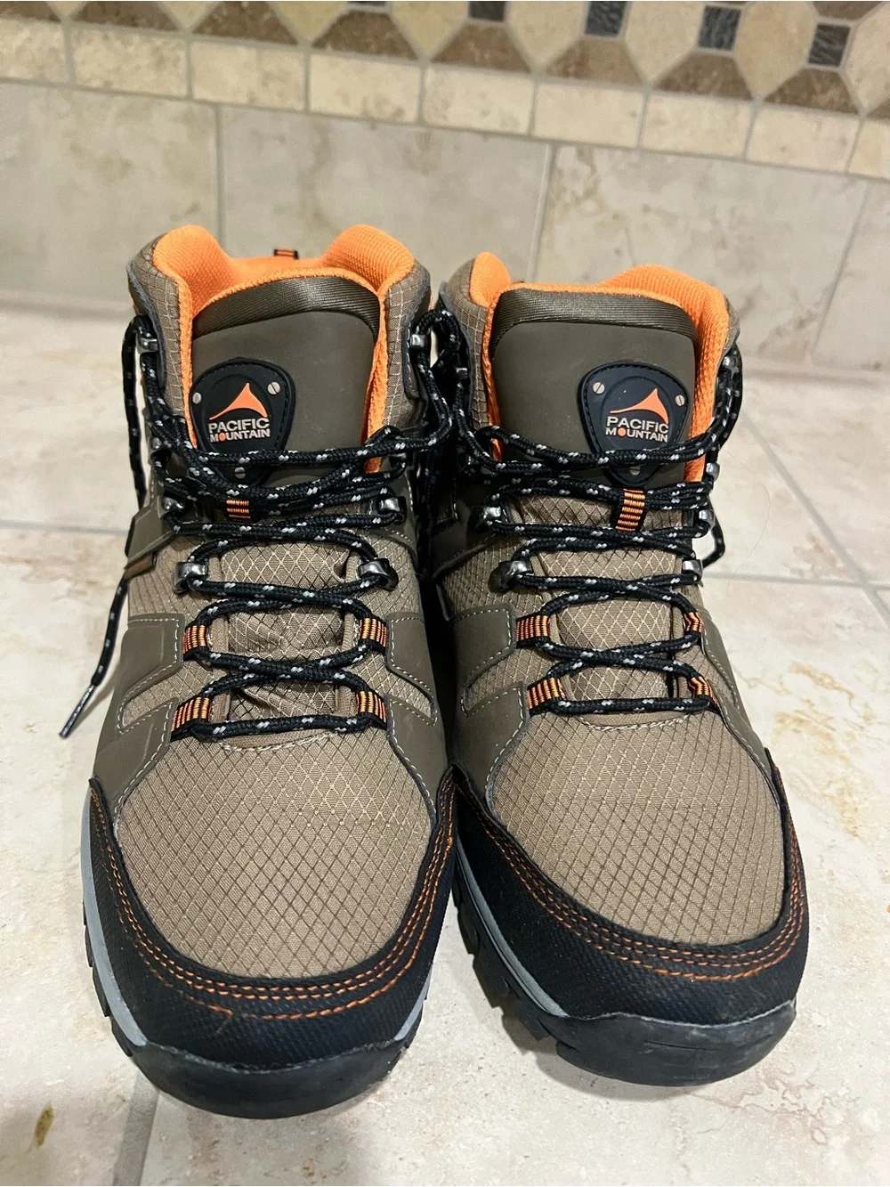 Men's Brown & Orange Hiking Boots